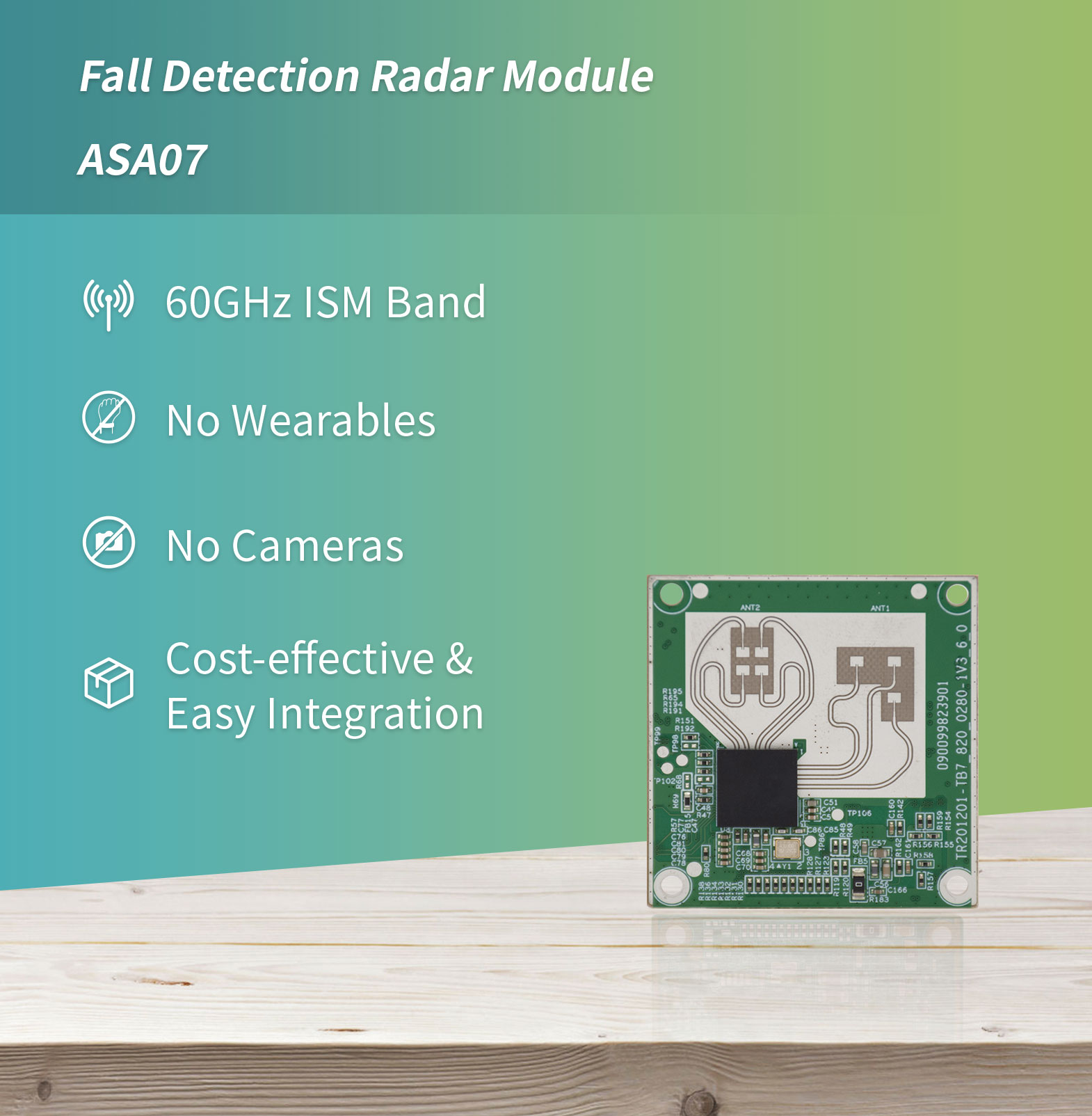 Fall Detection Radar Module ASA07 - Radar Module - 1