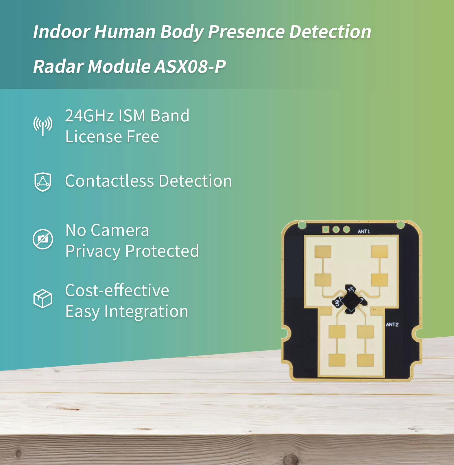 Indoor Human Body Presence Detection Radar Module ASX08-P - Radar Module - 1